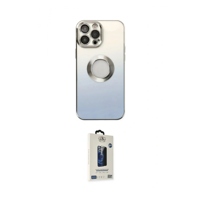 MARSİLYAN™- iPhone 14 Pro Max Kılıf Kutup Yansıma Özel Seri - Siyah Bilvis Hayalet Cam Ekran Koruyucu
