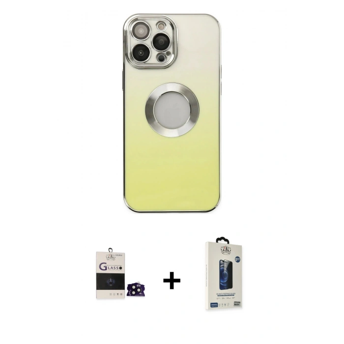 MARSİLYAN™- iPhone 14 Pro Max Kılıf Kutup Yansıma Özel Seri - Siyah Bilvis Hayalet Cam Ekran Koruyucu + Bilvis Titan Kamera Lens - SH