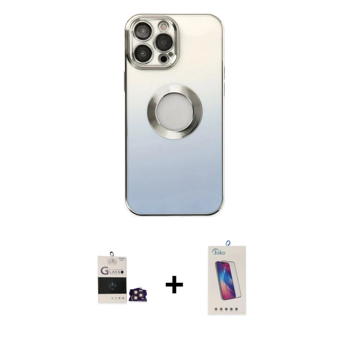MARSİLYAN™- iPhone 14 Pro Max Kılıf Kutup Yansıma Özel Seri - Siyah Joko 5D Cam + Bilvis Titan Kamera Lens - GD