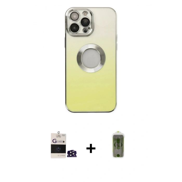 MARSİLYAN™- iPhone 14 Pro Max Kılıf Kutup Yansıma Özel Seri - Siyah Joko Magic 5D Hayalet Cam + Bilvis Titan Kamera Lens - DNMR