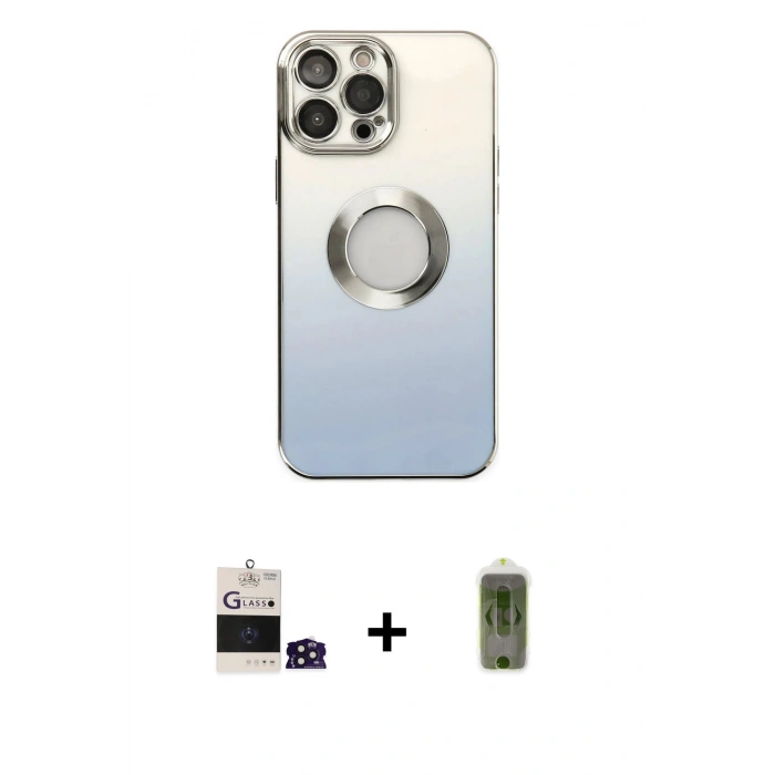 MARSİLYAN™- iPhone 14 Pro Max Kılıf Kutup Yansıma Özel Seri - Siyah Joko Magic 5D Hayalet Cam + Bilvis Titan Kamera Lens - DNMR