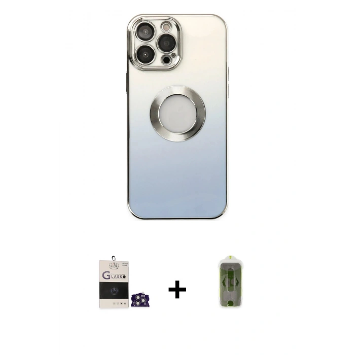 MARSİLYAN™- iPhone 14 Pro Max Kılıf Kutup Yansıma Özel Seri - Siyah Joko Magic 5D Hayalet Cam + Bilvis Titan Kamera Lens - GS