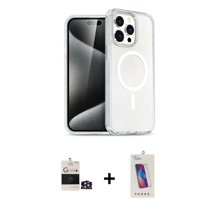 MARSİLYAN™- iPhone 14 Pro Max Kılıf Nova Asil Prime - Siyah Joko 5D Cam + Bilvis Titan Kamera Lens - GD