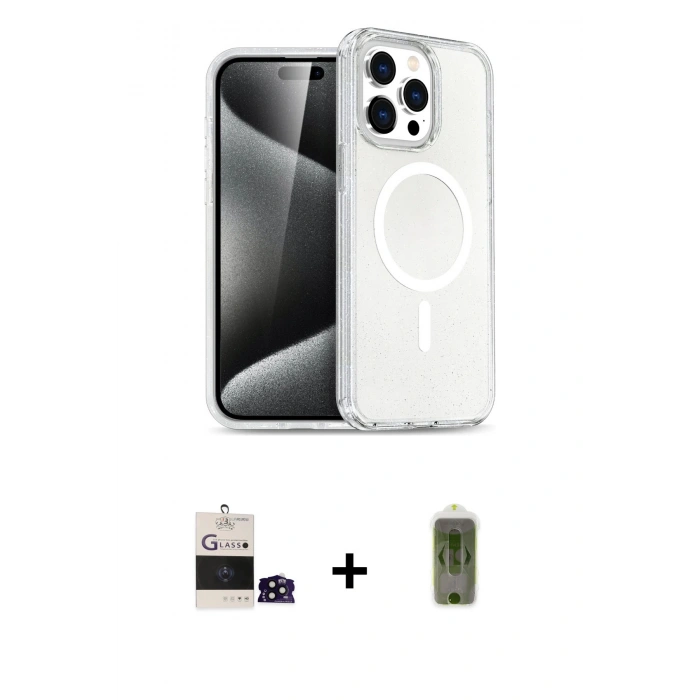 MARSİLYAN™- iPhone 14 Pro Max Kılıf Nova Asil Prime - Siyah Joko Magic 5D Hayalet Cam + Bilvis Titan Kamera Lens - SH