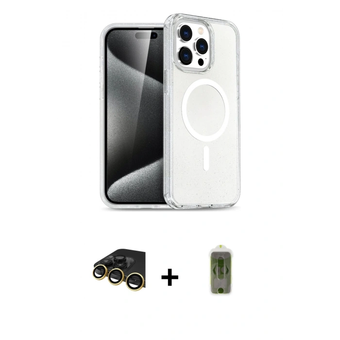 MARSİLYAN™- iPhone 14 Pro Max Kılıf Nova Asil Prime - Siyah Joko Magic 5D Hayalet Cam + Raze Metal Kamera Lens - GD