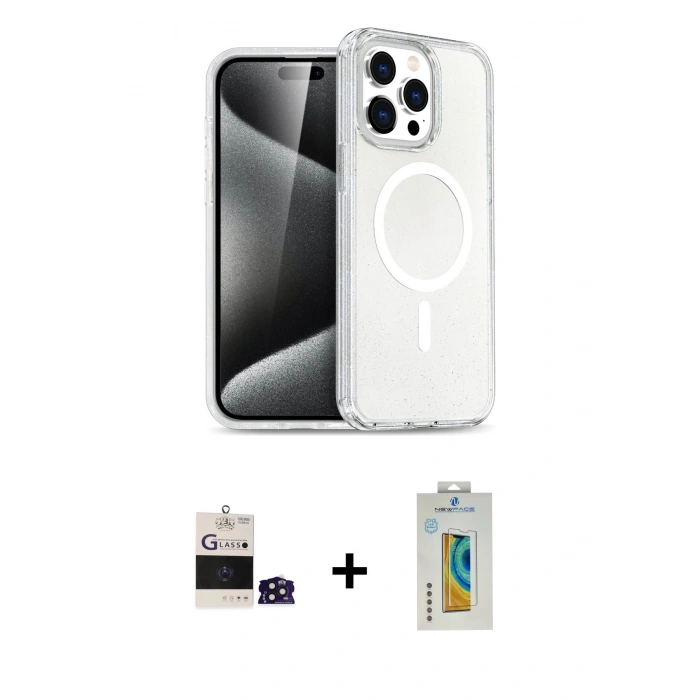 MARSİLYAN™- iPhone 14 Pro Max Kılıf Nova Asil Prime - Siyah Polymer Nano Ekran Koruyucu + Derin Mor Bilvis Titan Kamera Lens