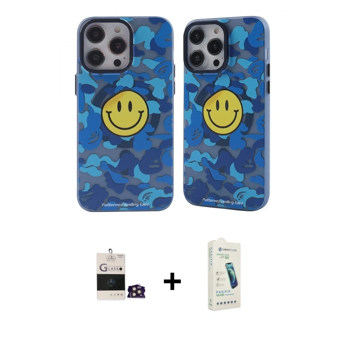MARSİLYAN™- iPhone 14 Pro Max Kılıf Nova Doku Koleksiyonu - Şeffaf Pasifik Cam Ekran Koruyucu + Bilvis Titan Kamera Lens - GD