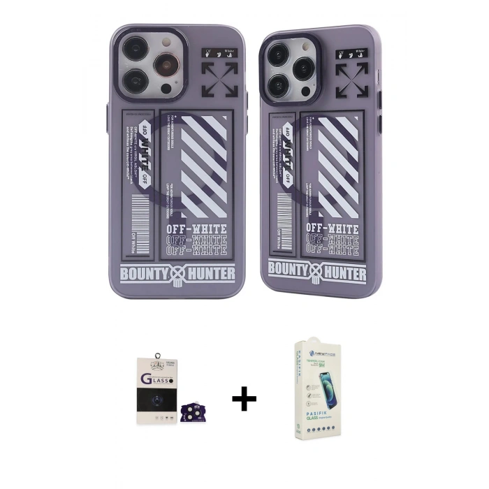 MARSİLYAN™- iPhone 14 Pro Max Kılıf Nova Doku Koleksiyonu - Şeffaf Pasifik Cam Ekran Koruyucu + Bilvis Titan Kamera Lens - DNMR