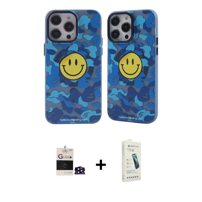 MARSİLYAN™- iPhone 14 Pro Max Kılıf Nova Doku Koleksiyonu - Şeffaf Pasifik Cam Ekran Koruyucu + Bilvis Titan Kamera Lens - DNMR