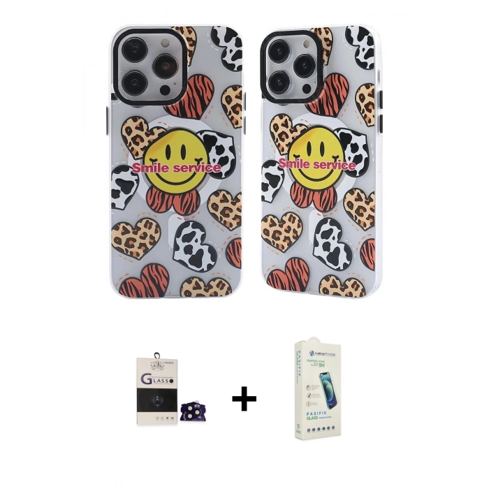 MARSİLYAN™- iPhone 14 Pro Max Kılıf Nova Doku Koleksiyonu - Şeffaf Pasifik Cam Ekran Koruyucu + Bilvis Titan Kamera Lens - SH