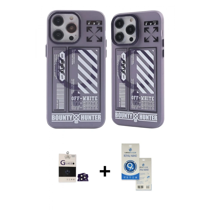 MARSİLYAN™- iPhone 14 Pro Max Kılıf Nova Doku Koleksiyonu - Şeffaf Royal Nano Ekran Koruyucu + Bilvis Titan Kamera Lens - DNMR