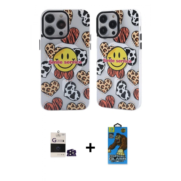 MARSİLYAN™- iPhone 14 Pro Max Kılıf Nova Doku Koleksiyonu - Siyah 18D Cam Ekran Koruyucu + Bilvis Titan Kamera Lens - DNMR