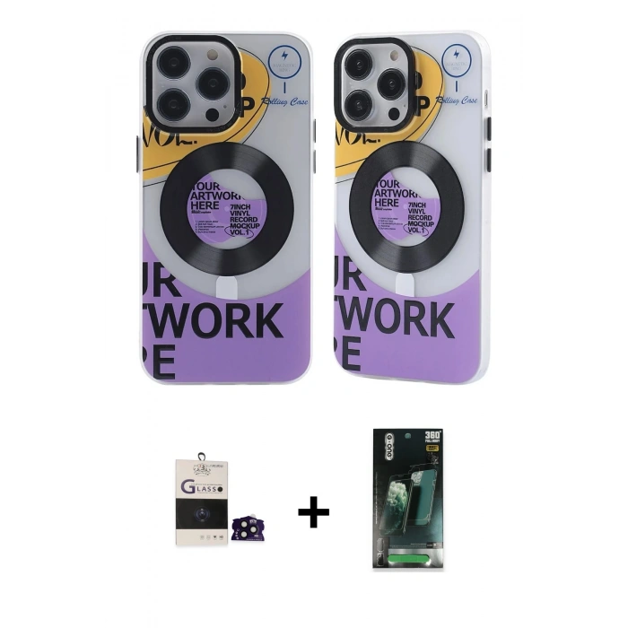 MARSİLYAN™- iPhone 14 Pro Max Kılıf Nova Doku Koleksiyonu - Siyah 360 Mat Full Body Arka Koruyucu + Bilvis Titan Kamera Lens - SH