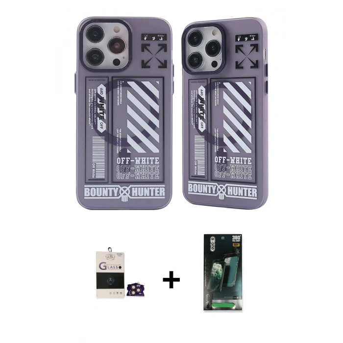 MARSİLYAN™- iPhone 14 Pro Max Kılıf Nova Doku Koleksiyonu - Siyah 360 Mat Full Body Arka Koruyucu + Bilvis Titan Kamera Lens - GD