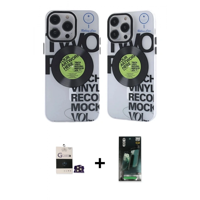 MARSİLYAN™- iPhone 14 Pro Max Kılıf Nova Doku Koleksiyonu - Siyah 360 Mat Full Body Arka Koruyucu + Bilvis Titan Kamera Lens - GD