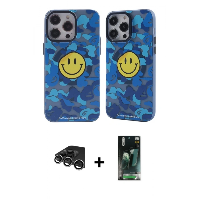 MARSİLYAN™- iPhone 14 Pro Max Kılıf Nova Doku Koleksiyonu - Siyah 360 Mat Full Body Arka Koruyucu + Raze Metal Kamera Lens - GS