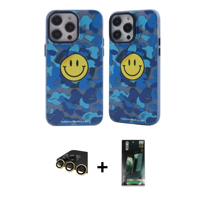 MARSİLYAN™- iPhone 14 Pro Max Kılıf Nova Doku Koleksiyonu - Siyah 360 Mat Full Body Arka Koruyucu + Raze Metal Kamera Lens - GD