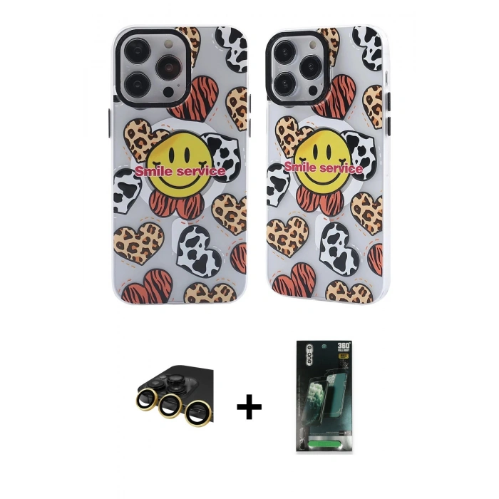 MARSİLYAN™- iPhone 14 Pro Max Kılıf Nova Doku Koleksiyonu - Siyah 360 Mat Full Body Arka Koruyucu + Raze Metal Kamera Lens - GD
