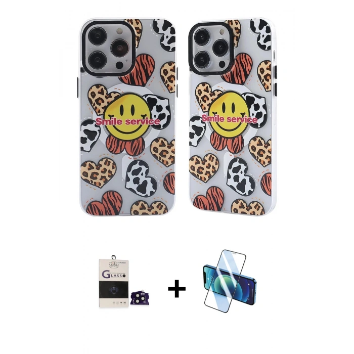 MARSİLYAN™- iPhone 14 Pro Max Kılıf Nova Doku Koleksiyonu - Siyah 3D Antistatik Cam Ekran Koruyucu + Bilvis Titan Kamera Lens - SH