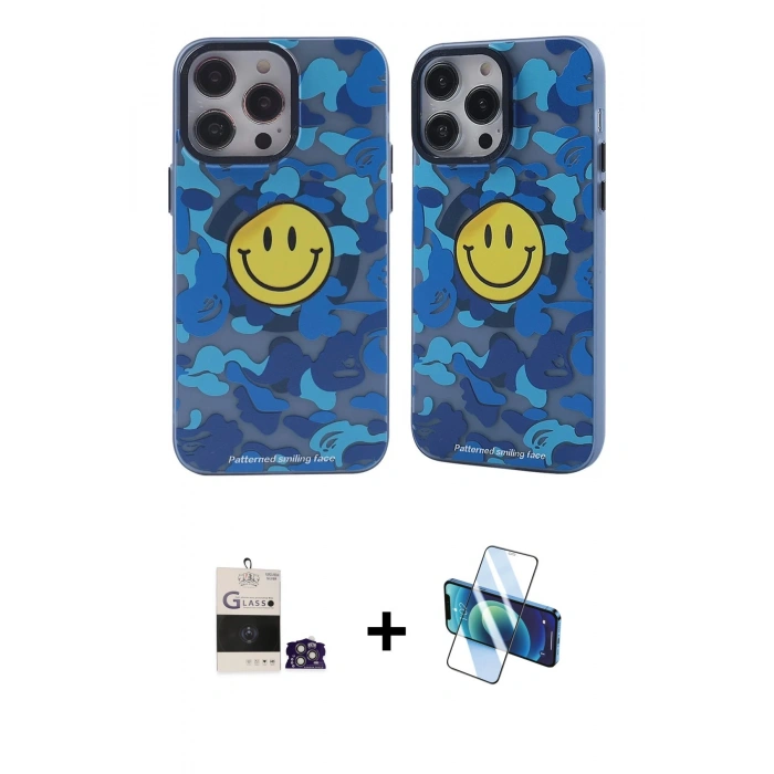 MARSİLYAN™- iPhone 14 Pro Max Kılıf Nova Doku Koleksiyonu - Siyah 3D Antistatik Cam Ekran Koruyucu + Bilvis Titan Kamera Lens - GS
