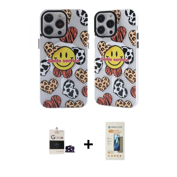 MARSİLYAN™- iPhone 14 Pro Max Kılıf Nova Doku Koleksiyonu - Siyah 6D Mat Seramik Hayalet Nano Ekran Koruyucu + Bilvis Titan Kamera Lens - SH