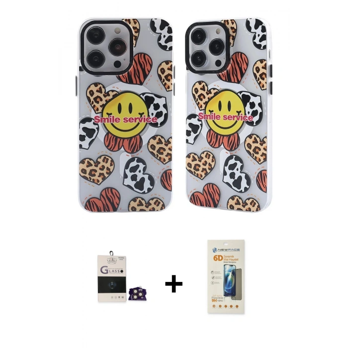 MARSİLYAN™- iPhone 14 Pro Max Kılıf Nova Doku Koleksiyonu - Siyah 6D Mat Seramik Hayalet Nano Ekran Koruyucu + Bilvis Titan Kamera Lens - GD
