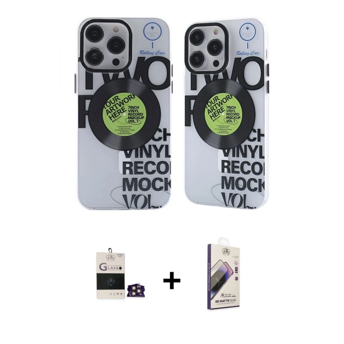 MARSİLYAN™- iPhone 14 Pro Max Kılıf Nova Doku Koleksiyonu - Siyah Bilvis 3D Mat Cam Ekran Koruyucu + Bilvis Titan Kamera Lens - GD