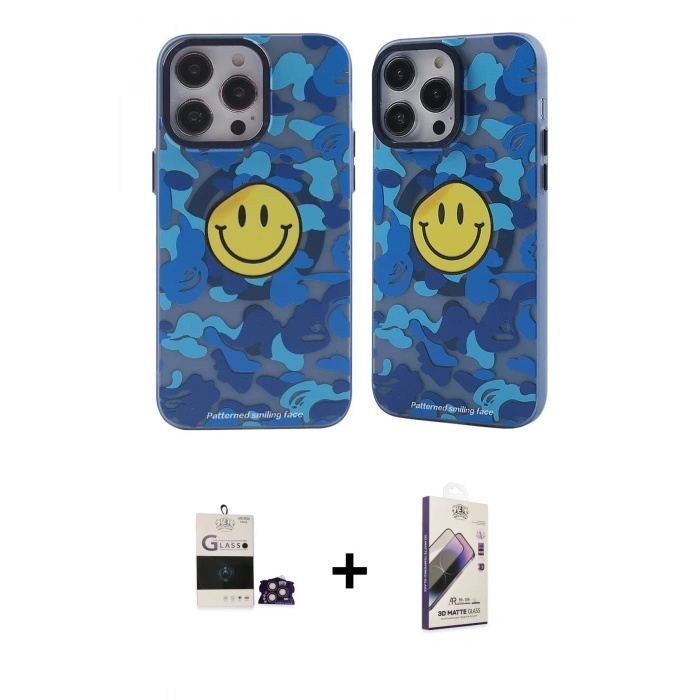 MARSİLYAN™- iPhone 14 Pro Max Kılıf Nova Doku Koleksiyonu - Siyah Bilvis 3D Mat Cam Ekran Koruyucu + Bilvis Titan Kamera Lens - GD