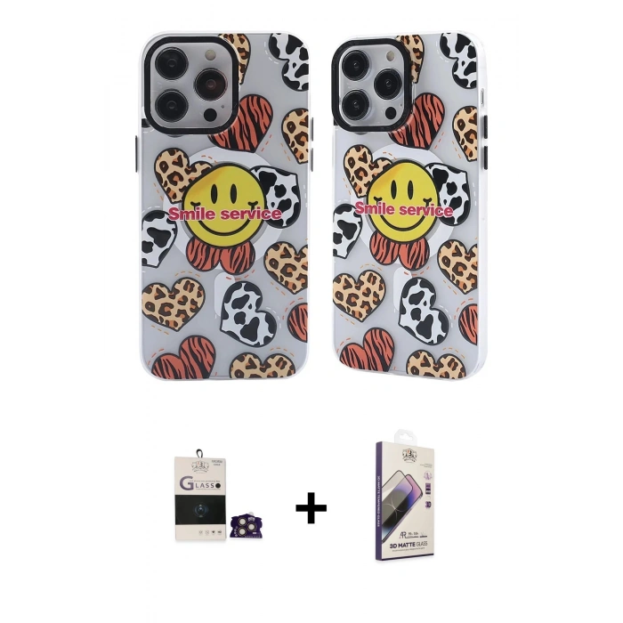 MARSİLYAN™- iPhone 14 Pro Max Kılıf Nova Doku Koleksiyonu - Siyah Bilvis 3D Mat Cam Ekran Koruyucu + Bilvis Titan Kamera Lens - GD