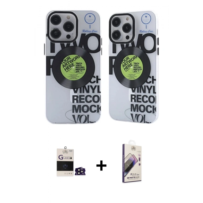MARSİLYAN™- iPhone 14 Pro Max Kılıf Nova Doku Koleksiyonu - Siyah Bilvis 3D Mat Cam Ekran Koruyucu + Bilvis Titan Kamera Lens - DNMR