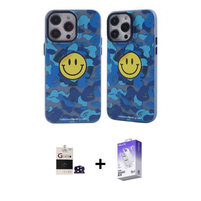 MARSİLYAN™- iPhone 14 Pro Max Kılıf Nova Doku Koleksiyonu - Siyah Bilvis 5in1 3D Magic Cam Ekran Koruyucu + Bilvis Titan Kamera Lens - DNMR
