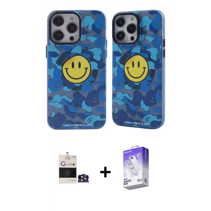 MARSİLYAN™- iPhone 14 Pro Max Kılıf Nova Doku Koleksiyonu - Siyah Bilvis 5in1 3D Magic Cam Ekran Koruyucu + Bilvis Titan Kamera Lens - GS