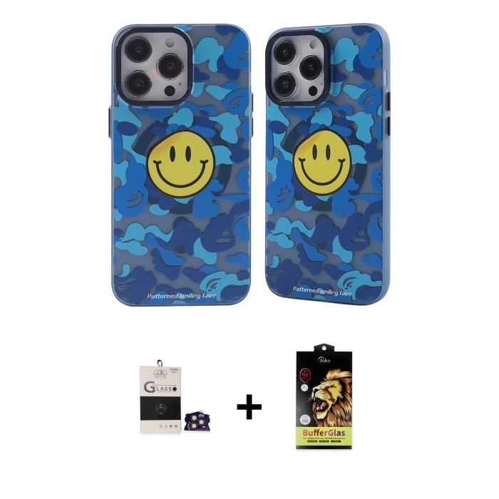 MARSİLYAN™- iPhone 14 Pro Max Kılıf Nova Doku Koleksiyonu - Siyah Buffer Cam Ekran Koruyucu + Bilvis Titan Kamera Lens - GD