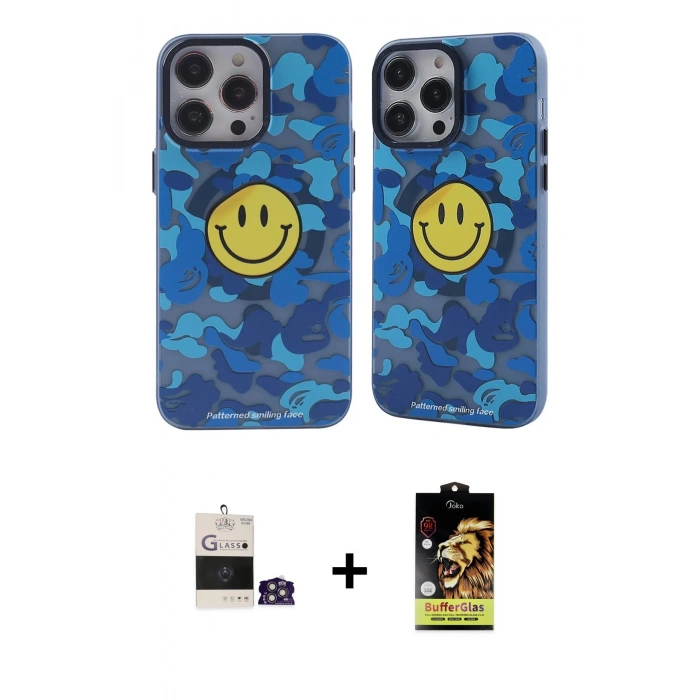 MARSİLYAN™- iPhone 14 Pro Max Kılıf Nova Doku Koleksiyonu - Siyah Buffer Cam Ekran Koruyucu + Bilvis Titan Kamera Lens - GS