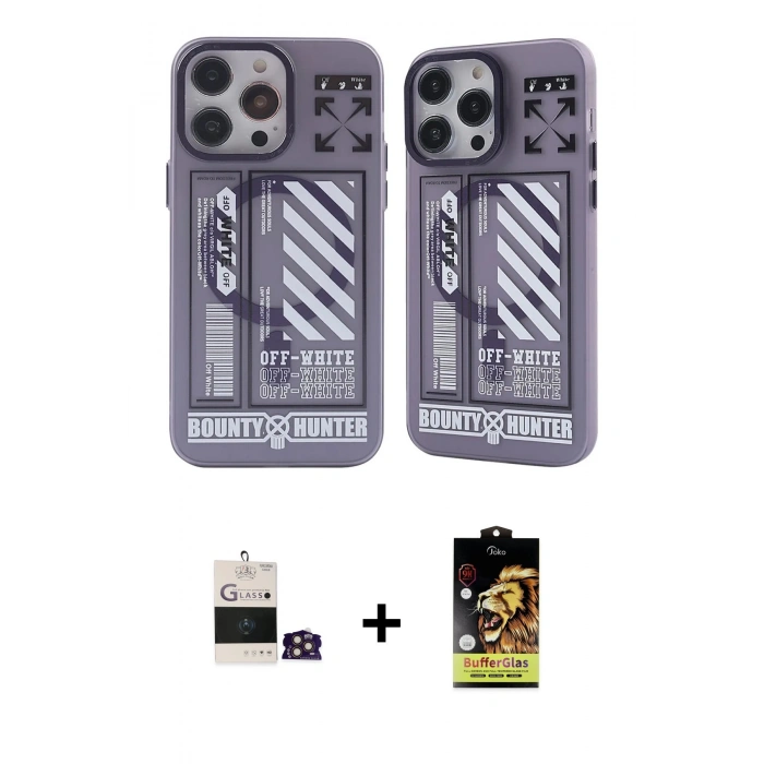 MARSİLYAN™- iPhone 14 Pro Max Kılıf Nova Doku Koleksiyonu - Siyah Buffer Cam Ekran Koruyucu + Bilvis Titan Kamera Lens - GD