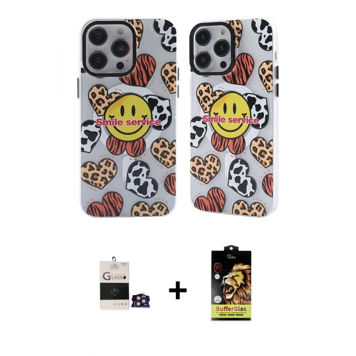 MARSİLYAN™- iPhone 14 Pro Max Kılıf Nova Doku Koleksiyonu - Siyah Buffer Cam Ekran Koruyucu + Bilvis Titan Kamera Lens - GD