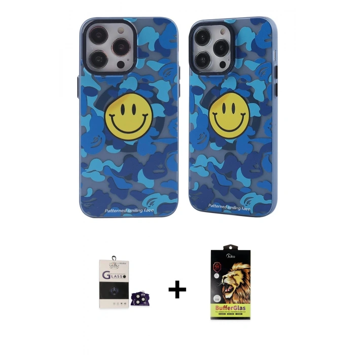MARSİLYAN™- iPhone 14 Pro Max Kılıf Nova Doku Koleksiyonu - Siyah Buffer Cam Ekran Koruyucu + Bilvis Titan Kamera Lens - SH