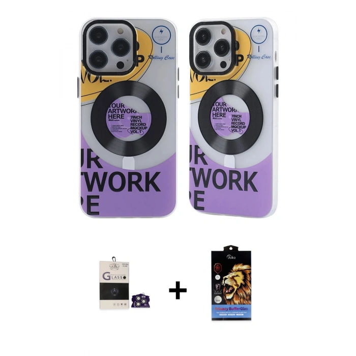 MARSİLYAN™- iPhone 14 Pro Max Kılıf Nova Doku Koleksiyonu - Siyah Buffer Hayalet Cam Ekran Koruyucu + Bilvis Titan Kamera Lens - GS