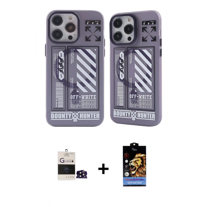 MARSİLYAN™- iPhone 14 Pro Max Kılıf Nova Doku Koleksiyonu - Siyah Buffer Hayalet Cam Ekran Koruyucu + Bilvis Titan Kamera Lens - SH