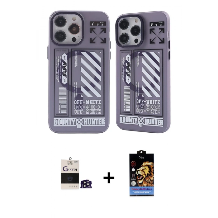 MARSİLYAN™- iPhone 14 Pro Max Kılıf Nova Doku Koleksiyonu - Siyah Buffer Hayalet Cam Ekran Koruyucu + Bilvis Titan Kamera Lens - DNMR