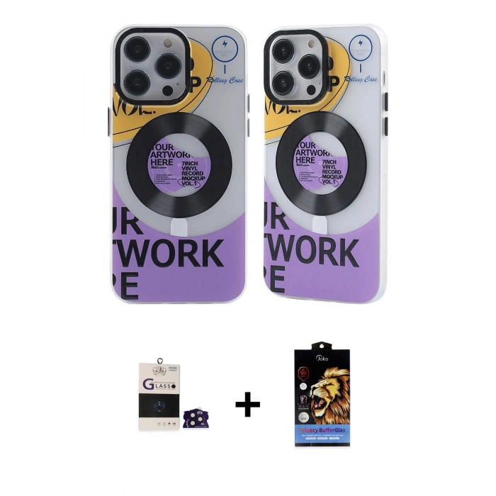 MARSİLYAN™- iPhone 14 Pro Max Kılıf Nova Doku Koleksiyonu - Siyah Buffer Hayalet Cam Ekran Koruyucu + Bilvis Titan Kamera Lens - DNMR