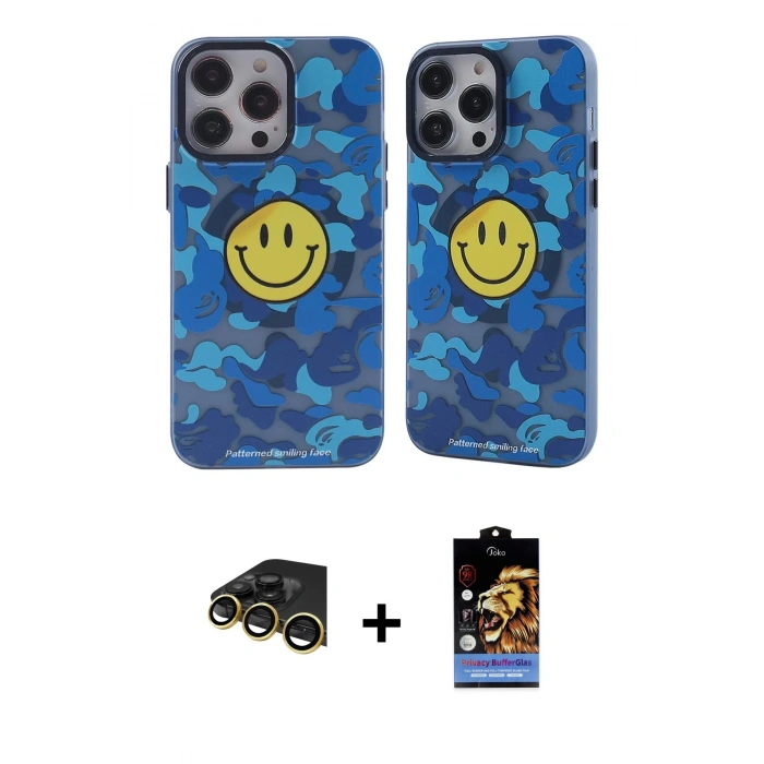 MARSİLYAN™- iPhone 14 Pro Max Kılıf Nova Doku Koleksiyonu - Siyah Buffer Hayalet Cam Ekran Koruyucu + Raze Metal Kamera Lens - GD