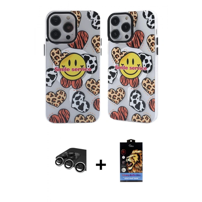 MARSİLYAN™- iPhone 14 Pro Max Kılıf Nova Doku Koleksiyonu - Siyah Buffer Hayalet Cam Ekran Koruyucu + Raze Metal Kamera Lens - GS