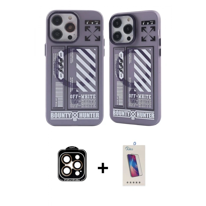 MARSİLYAN™- iPhone 14 Pro Max Kılıf Nova Doku Koleksiyonu - Siyah Joko 5D Cam + PVD Metal Kamera Lens - TU