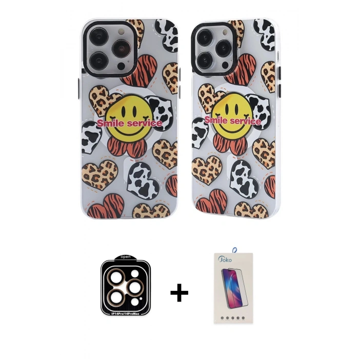MARSİLYAN™- iPhone 14 Pro Max Kılıf Nova Doku Koleksiyonu - Siyah Joko 5D Cam + PVD Metal Kamera Lens - TU