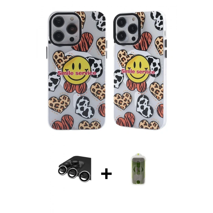 MARSİLYAN™- iPhone 14 Pro Max Kılıf Nova Doku Koleksiyonu - Siyah Joko Magic 5D Hayalet Cam + Gümüş Raze Metal Kamera Lens