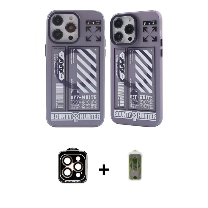 MARSİLYAN™- iPhone 14 Pro Max Kılıf Nova Doku Koleksiyonu - Siyah Joko Magic 5D Hayalet Cam + PVD Metal Kamera Lens - TU