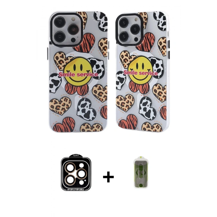 MARSİLYAN™- iPhone 14 Pro Max Kılıf Nova Doku Koleksiyonu - Siyah Joko Magic 5D Hayalet Cam + PVD Metal Kamera Lens - TU