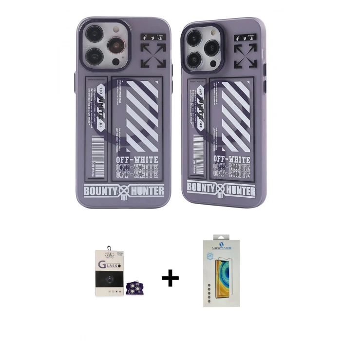 MARSİLYAN™- iPhone 14 Pro Max Kılıf Nova Doku Koleksiyonu - Siyah Polymer Nano Ekran Koruyucu + Bilvis Titan Kamera Lens - GS
