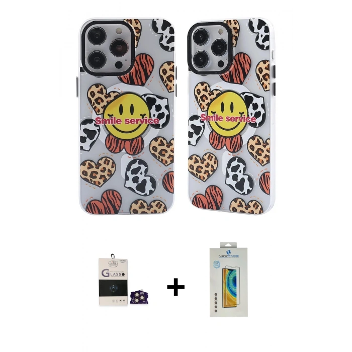 MARSİLYAN™- iPhone 14 Pro Max Kılıf Nova Doku Koleksiyonu - Siyah Polymer Nano Ekran Koruyucu + Bilvis Titan Kamera Lens - GD